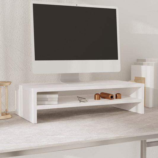 Berkfield Monitor Stand White 50x24x13 cm Solid Wood Pine