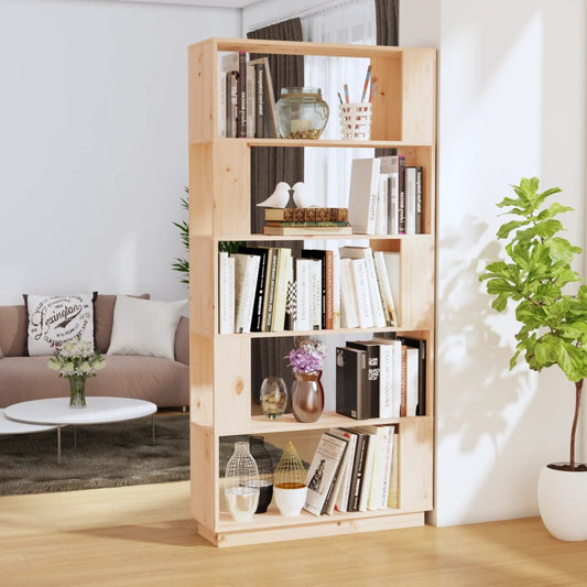 Berkfield Book Cabinet/Room Divider 80x25x163.5 cm Solid Wood Pine