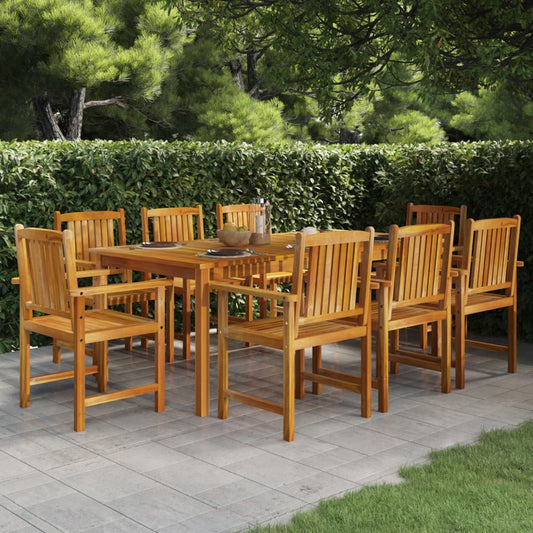 Berkfield 9 Piece Garden Dining Set Solid Wood Acacia