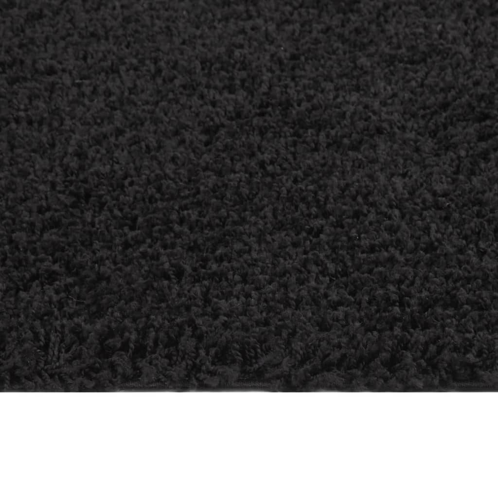 Berkfield Shaggy Rug High Pile Black 80x150 cm