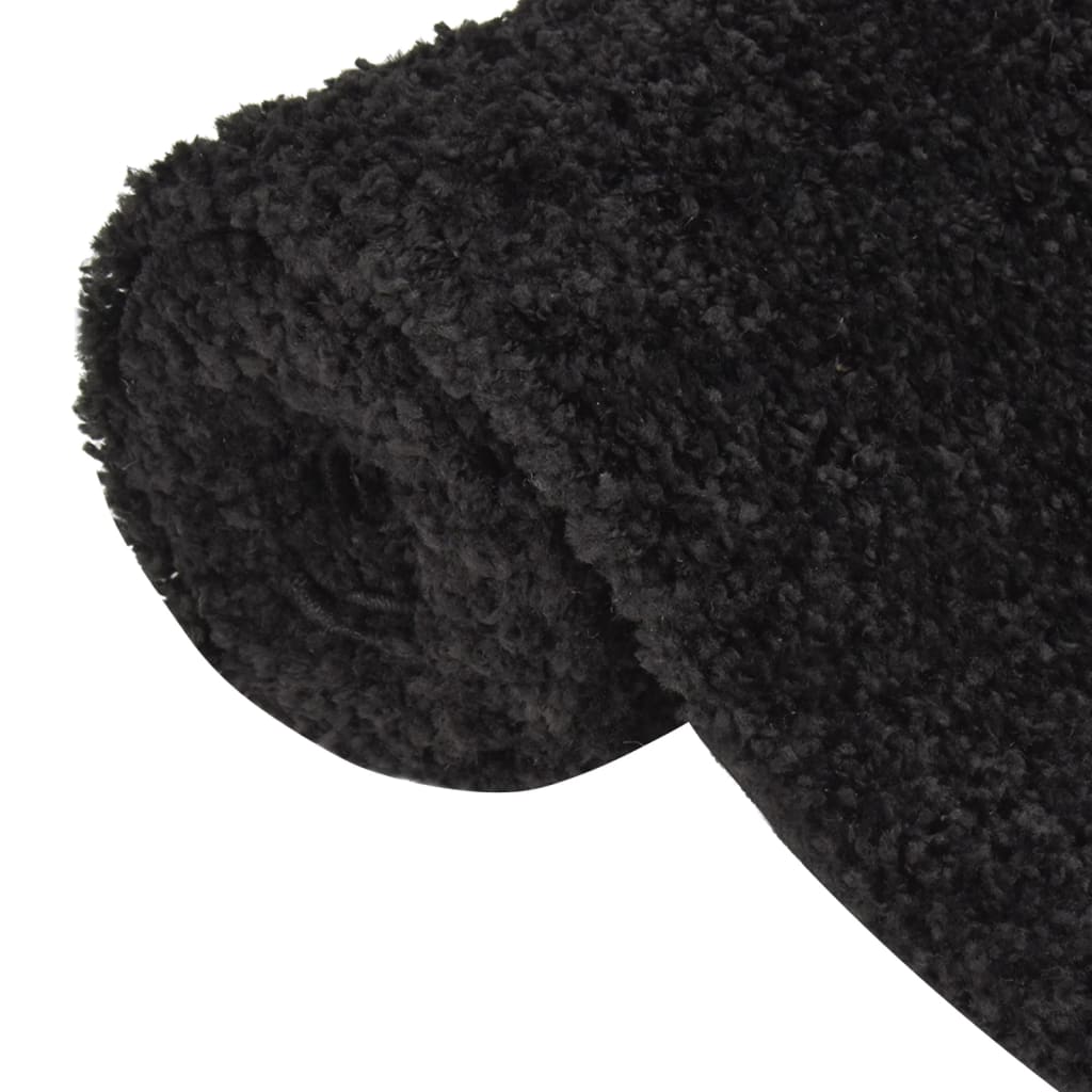 Berkfield Shaggy Rug High Pile Black 80x150 cm