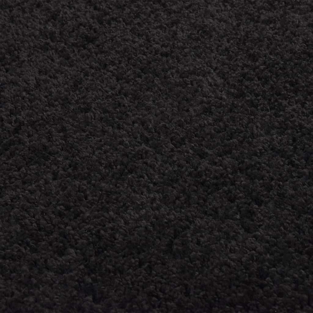 Berkfield Shaggy Rug High Pile Black 80x150 cm