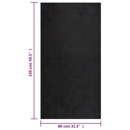 Berkfield Shaggy Rug High Pile Black 80x150 cm