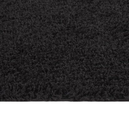Berkfield Shaggy Rug High Pile Black 140x200 cm