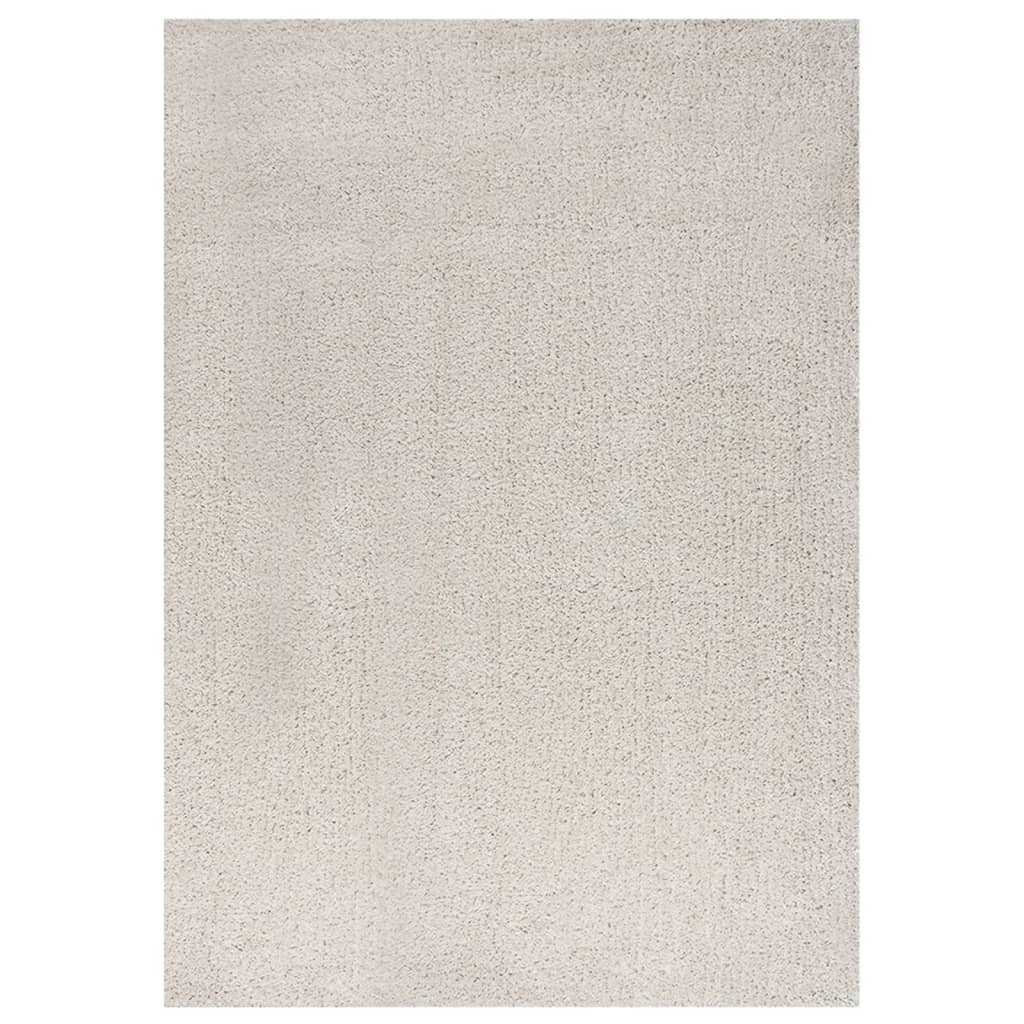 Berkfield Shaggy Rug High Pile Cream 120x170 cm