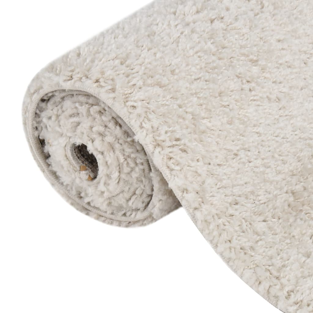 Berkfield Shaggy Rug High Pile Cream 120x170 cm