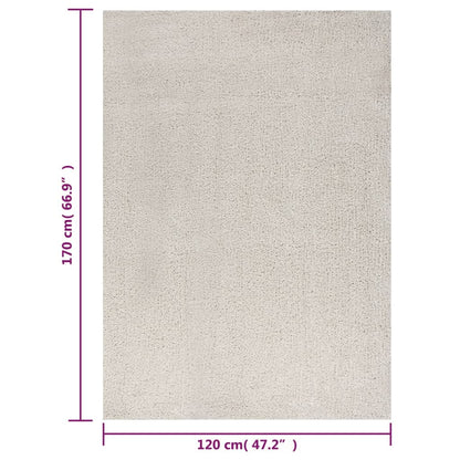 Berkfield Shaggy Rug High Pile Cream 120x170 cm