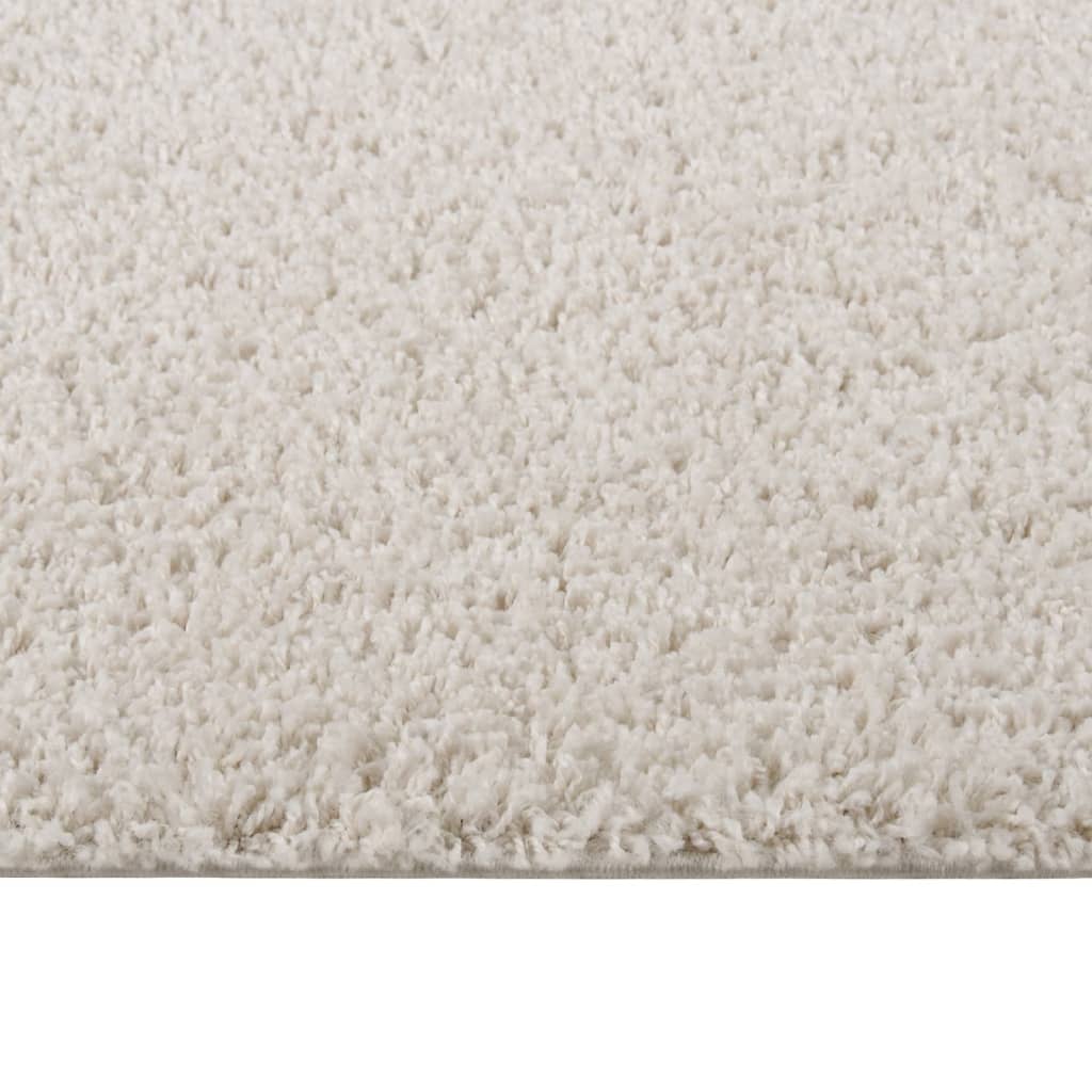 Berkfield Shaggy Rug High Pile Cream 200x290 cm
