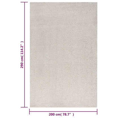 Berkfield Shaggy Rug High Pile Cream 200x290 cm