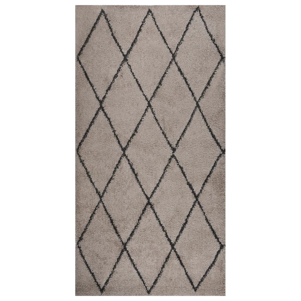 Berkfield Shaggy Rug High Pile Beige and Anthracite 80x150 cm