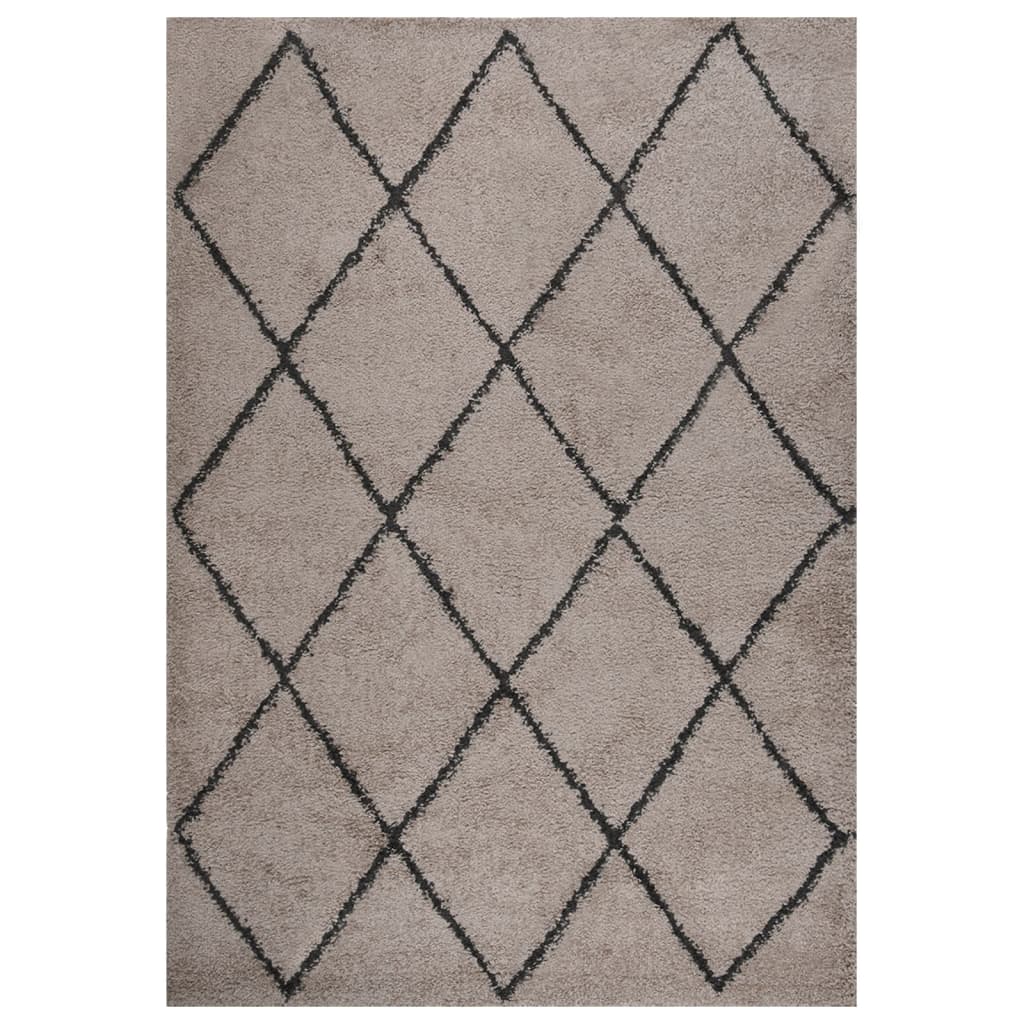 Berkfield Shaggy Rug High Pile Beige and Anthracite 140x200 cm