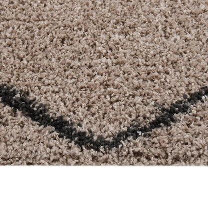 Berkfield Shaggy Rug High Pile Beige and Anthracite 140x200 cm