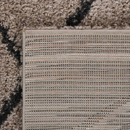Berkfield Shaggy Rug High Pile Beige and Anthracite 140x200 cm