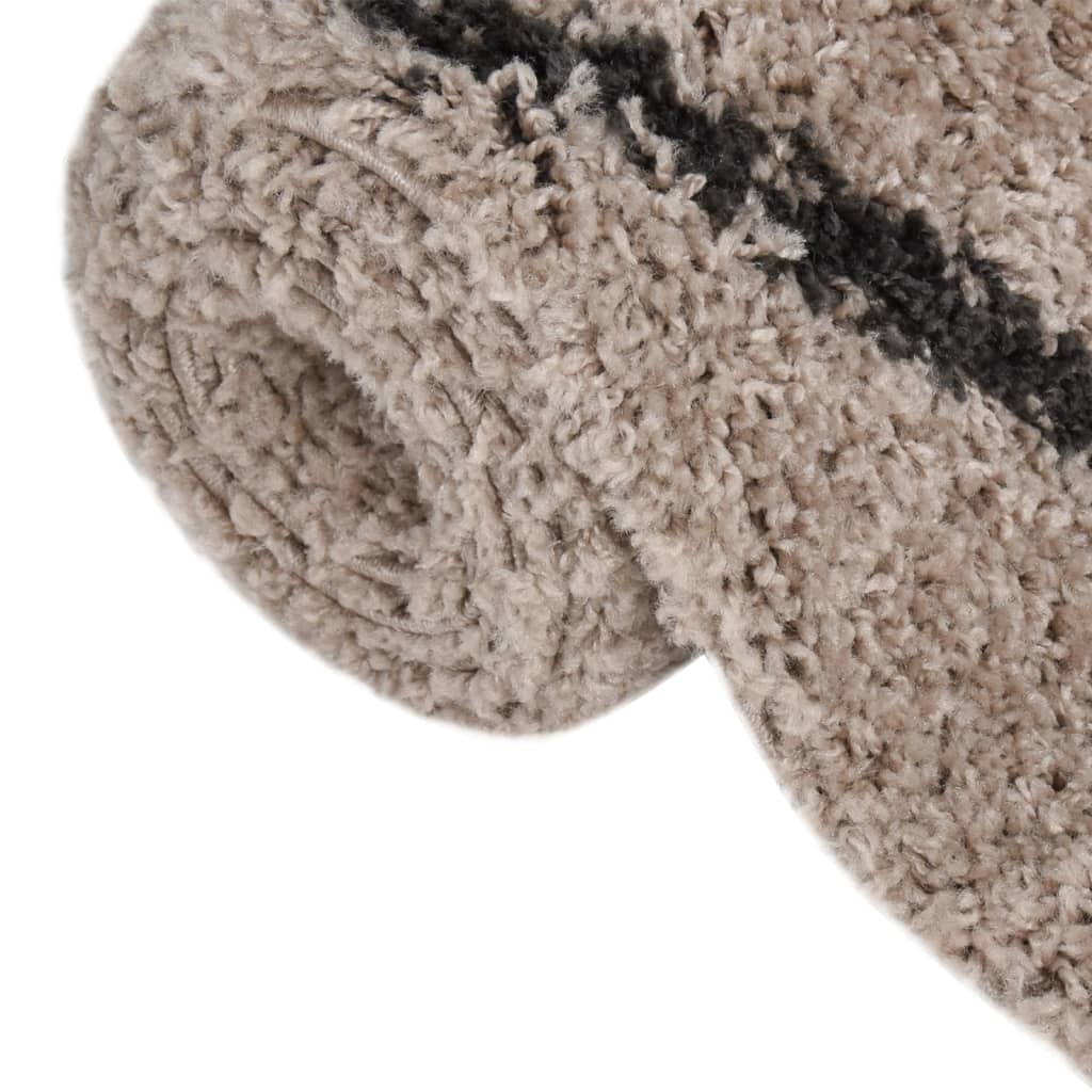 Berkfield Shaggy Rug High Pile Beige and Anthracite 140x200 cm