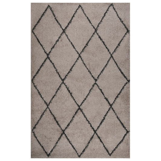 Berkfield Shaggy Rug High Pile Beige and Anthracite 200x290 cm