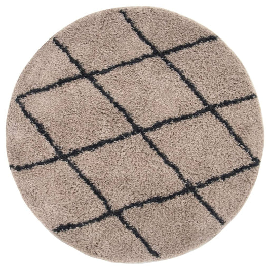 Berkfield Shaggy Rug High Pile Beige and Anthracite �_�_�__120 cm