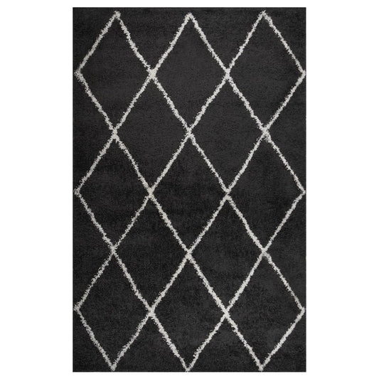 Berkfield Shaggy Rug High Pile Cream and Anthracite 200x290 cm