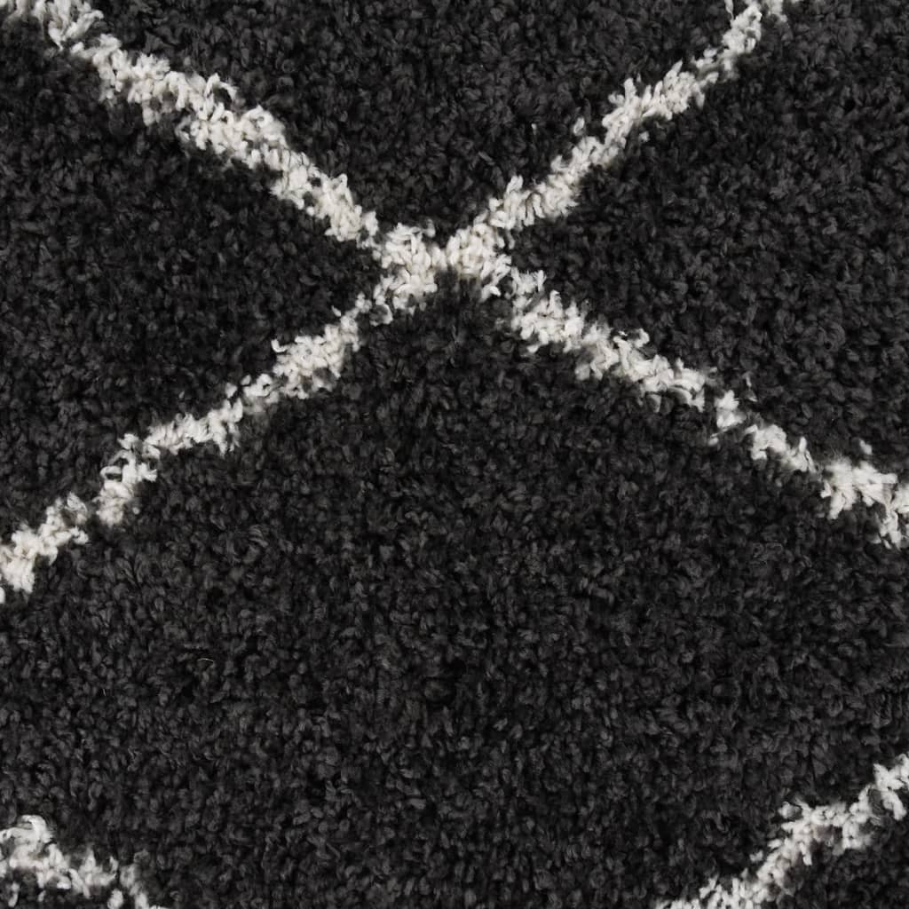 Berkfield Shaggy Rug High Pile Cream and Anthracite �_�_�__120 cm