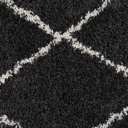 Berkfield Shaggy Rug High Pile Cream and Anthracite �_�_�__120 cm