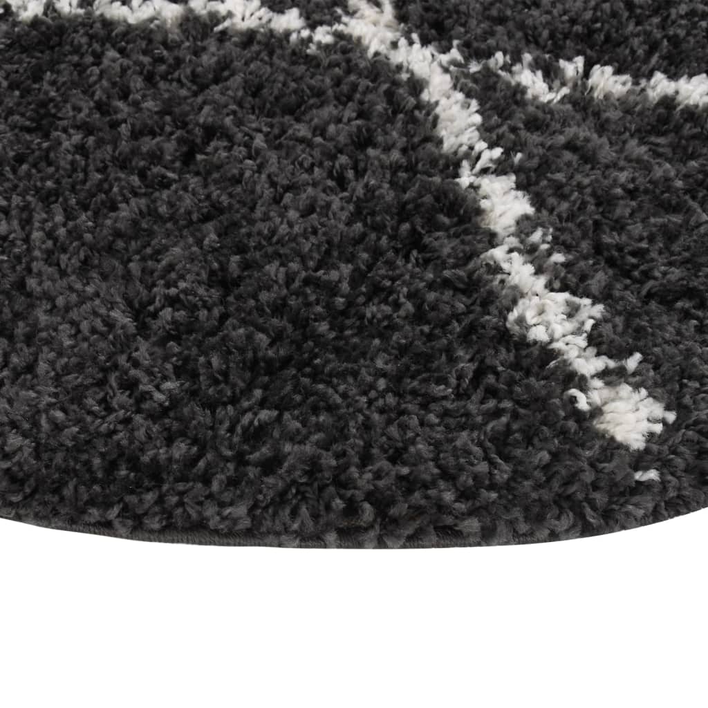 Berkfield Shaggy Rug High Pile Cream and Anthracite �_�_�__120 cm