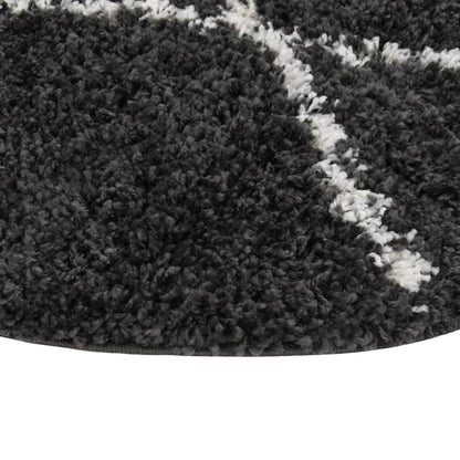 Berkfield Shaggy Rug High Pile Cream and Anthracite �_�_�__120 cm