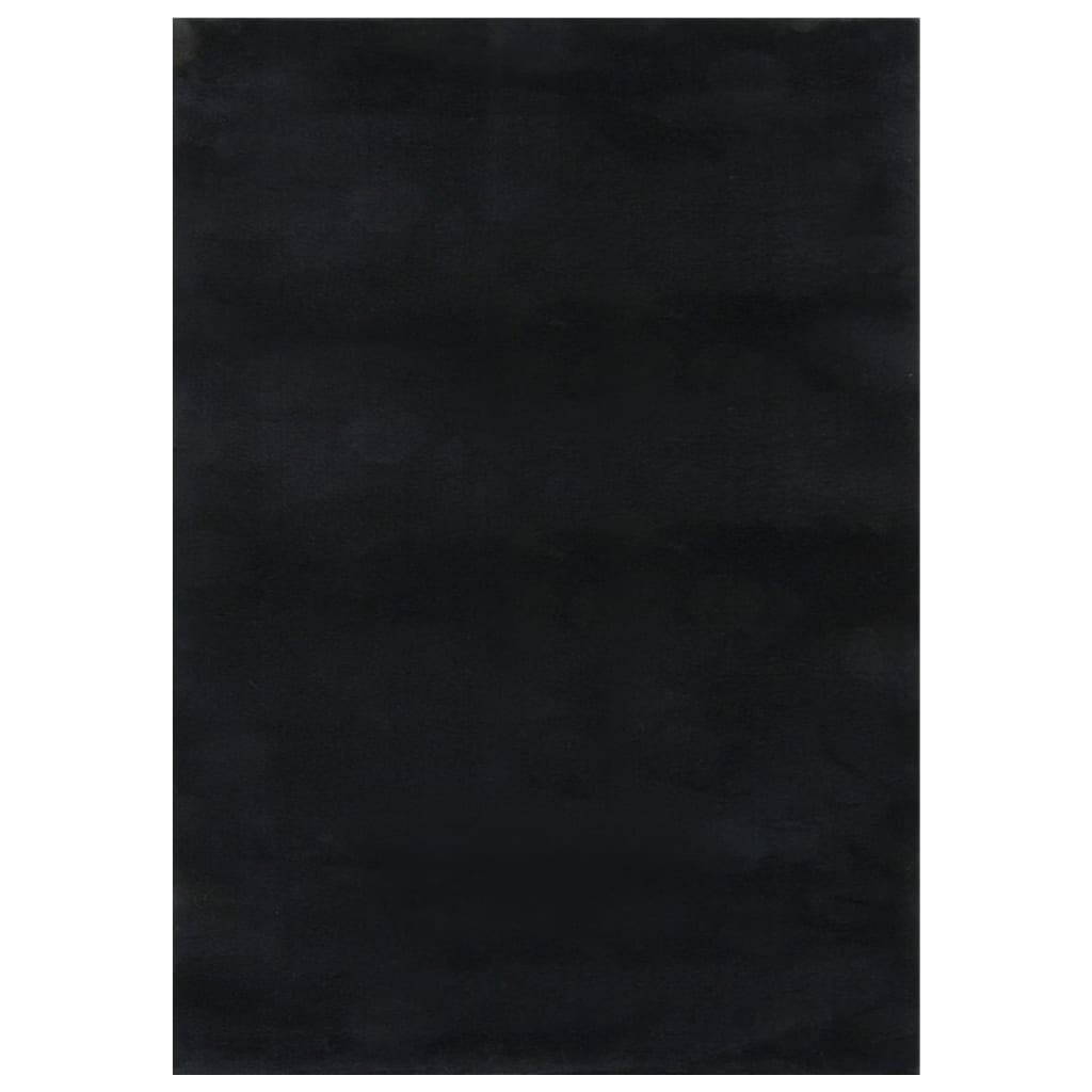 Berkfield Washable Rug Soft Shaggy 120x170 cm Anti Slip Black