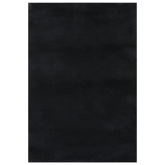 Berkfield Washable Rug Soft Shaggy 160x230 cm Anti Slip Black