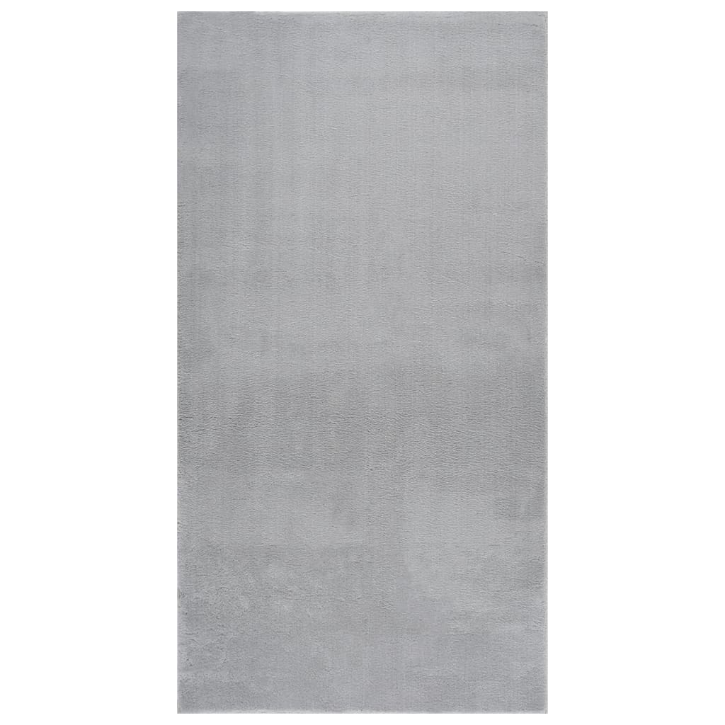 Berkfield Washable Rug Soft Shaggy 80x150 cm Anti Slip Grey