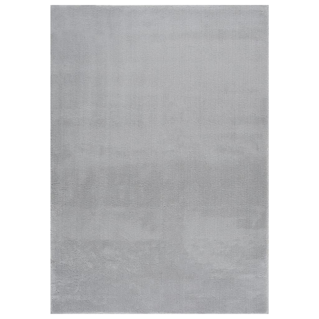 Berkfield Washable Rug Soft Shaggy 120x170 cm Anti Slip Grey