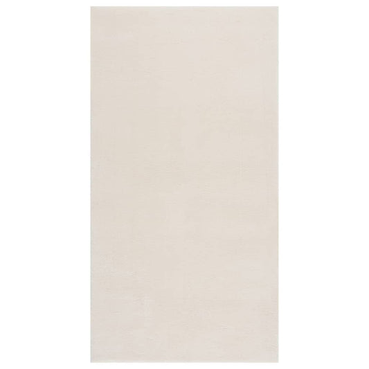 Berkfield Washable Rug Soft Shaggy 80x150 cm Anti Slip Cream