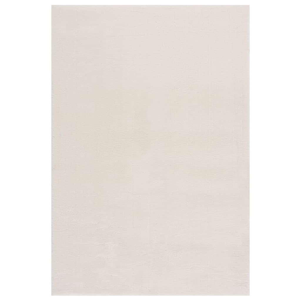Berkfield Washable Rug Soft Shaggy 160x230 cm Anti Slip Cream