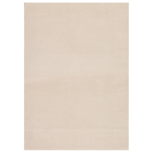 Berkfield Washable Rug Soft Shaggy 120x170 cm Anti Slip Beige