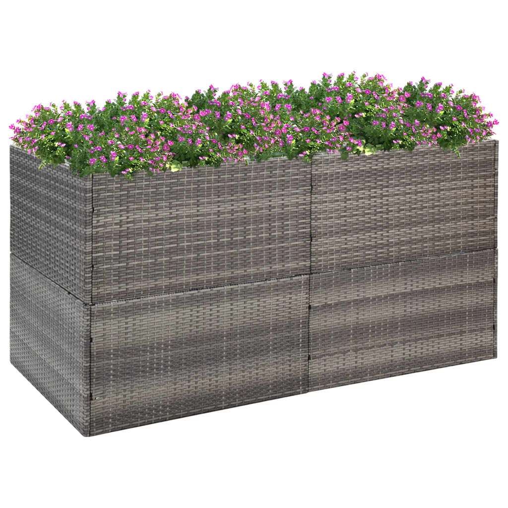 Berkfield Garden Planter Grey 157x80x80 cm Poly Rattan