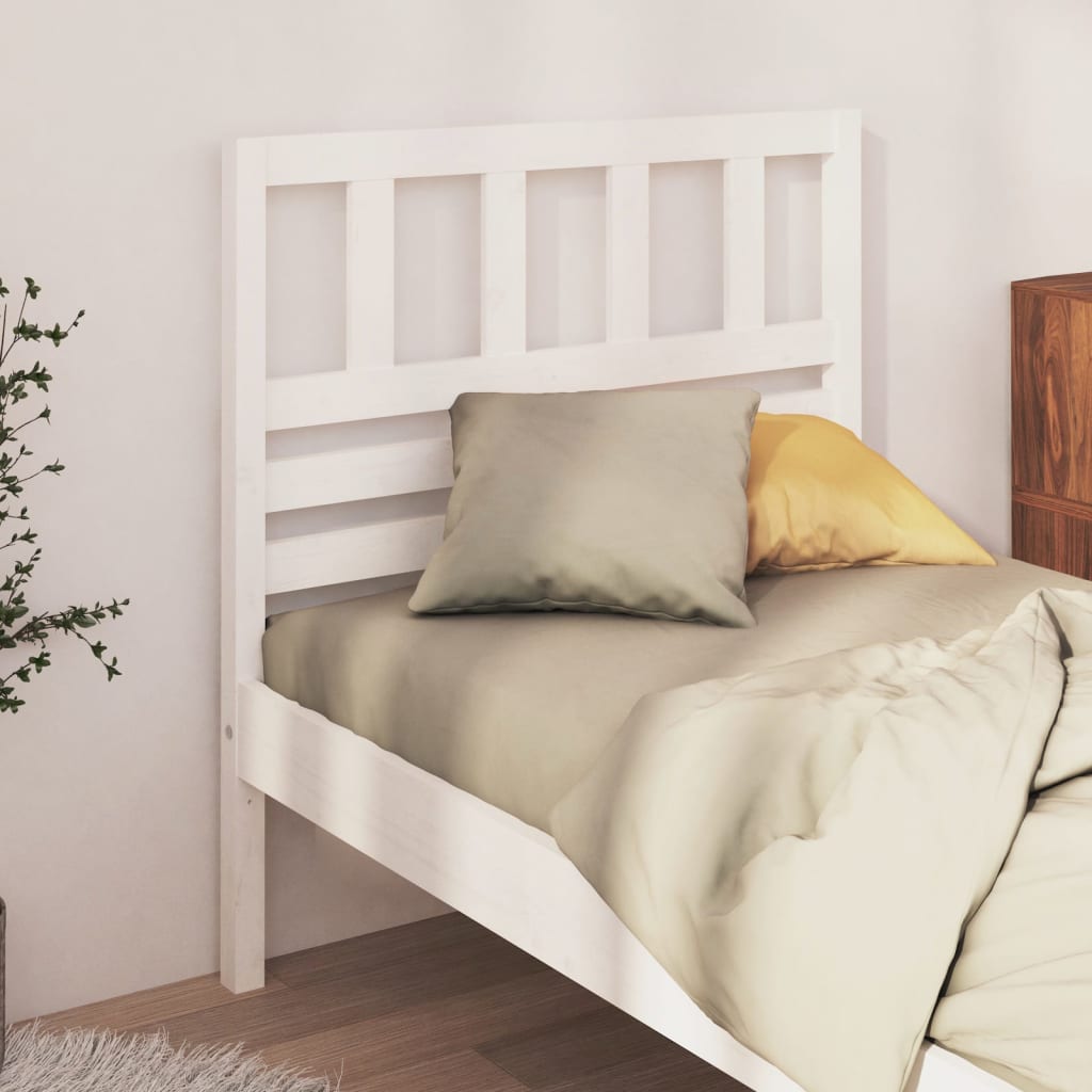Berkfield Bed Headboard White 81x4x100 cm Solid Wood Pine