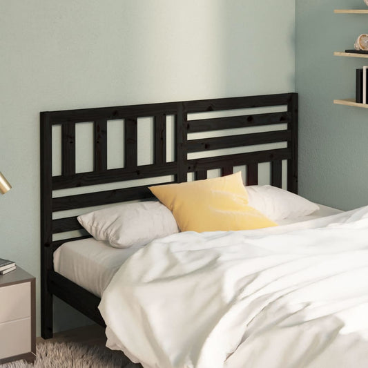 Berkfield Bed Headboard Black 126x4x100 cm Solid Wood Pine
