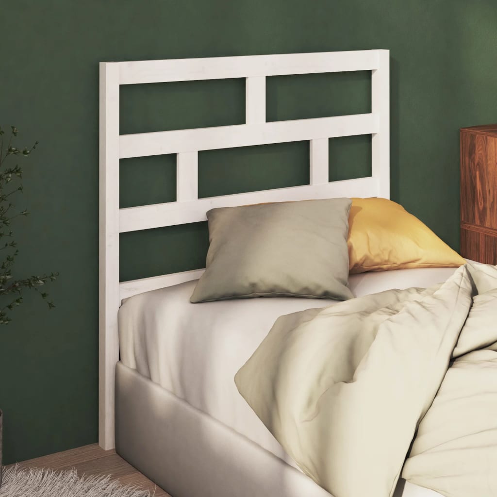 Berkfield Bed Headboard White 106x4x100 cm Solid Wood Pine