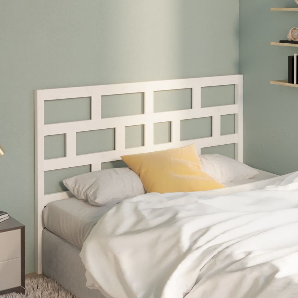 Berkfield Bed Headboard White 156x4x100 cm Solid Wood Pine