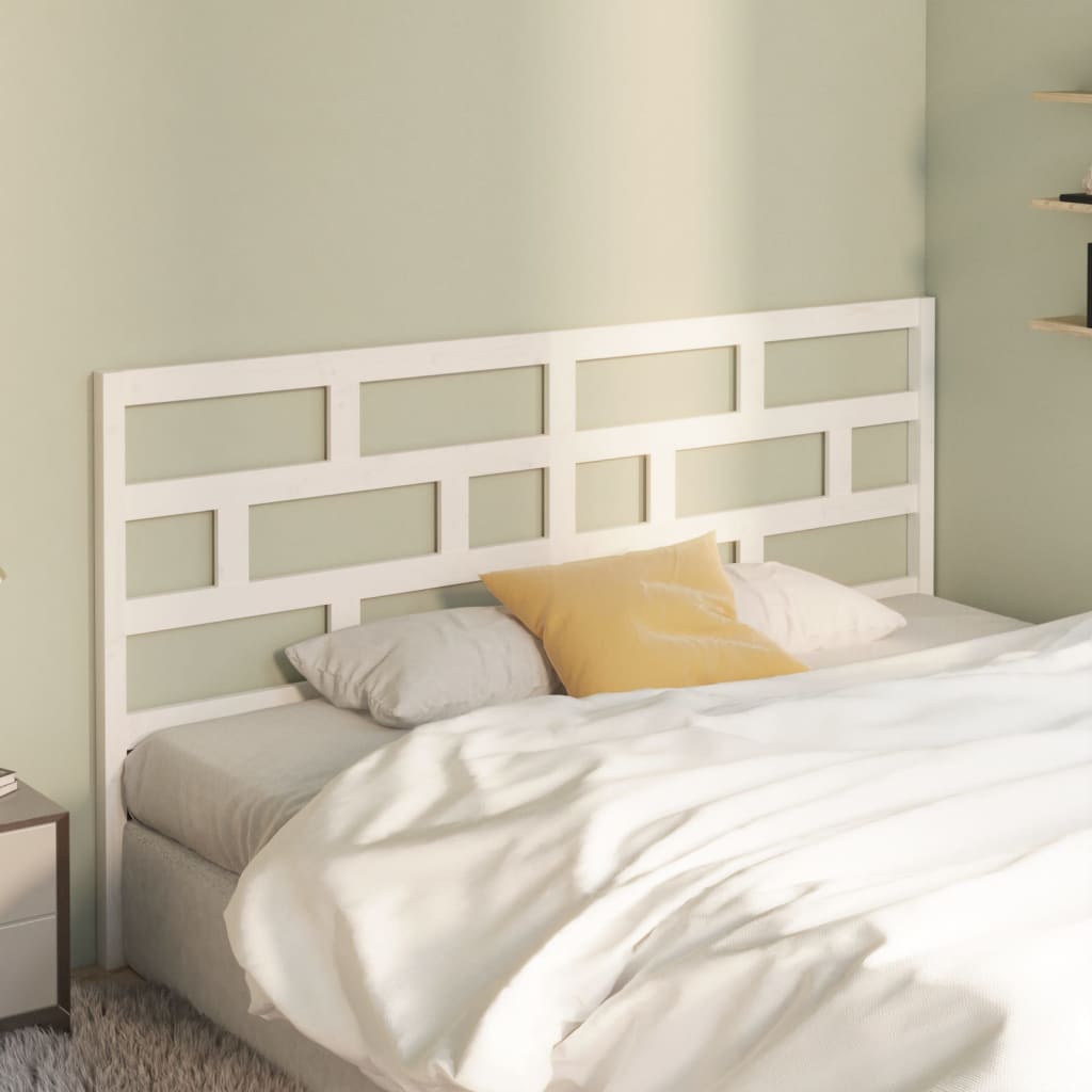 Berkfield Bed Headboard White 206x4x100 cm Solid Wood Pine