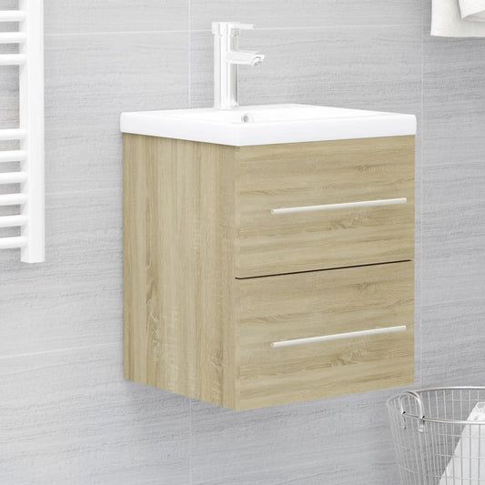 Berkfield Sink Cabinet with Built-in Basin Sonoma Oak Engineered Wood