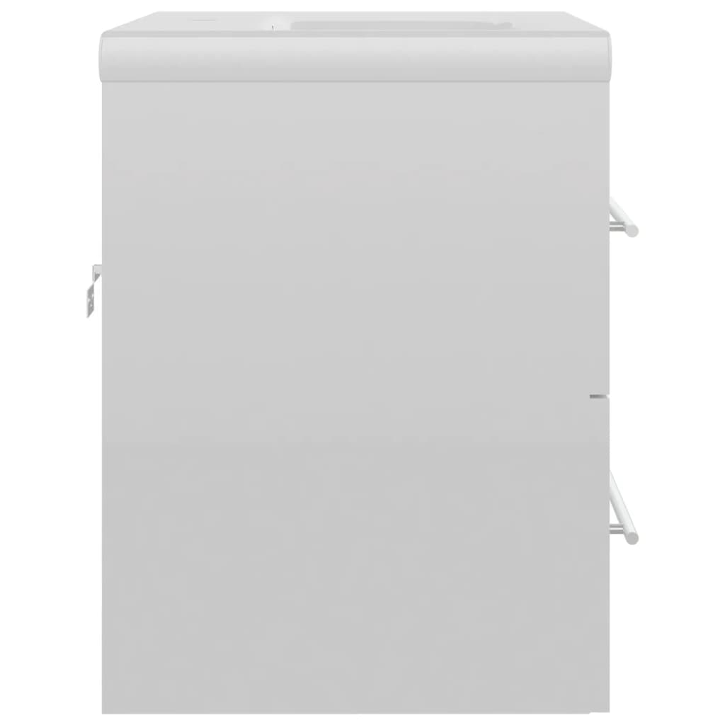 Berkfield Sink Cabinet with Built-in Basin High Gloss White Engineered Wood