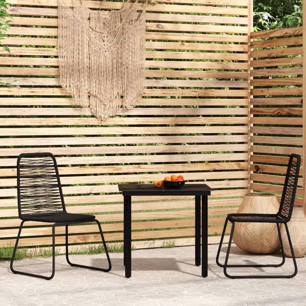 Berkfield 3 Piece Garden Dining Set Black
