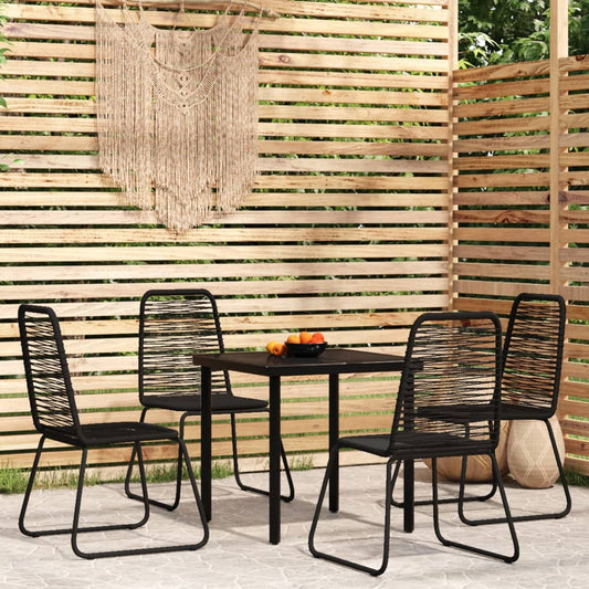 Berkfield 5 Piece Garden Dining Set Black
