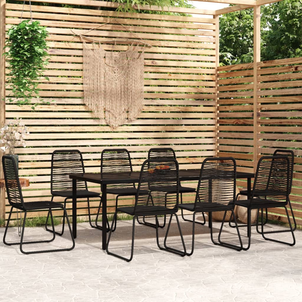 Berkfield 9 Piece Garden Dining Set Black