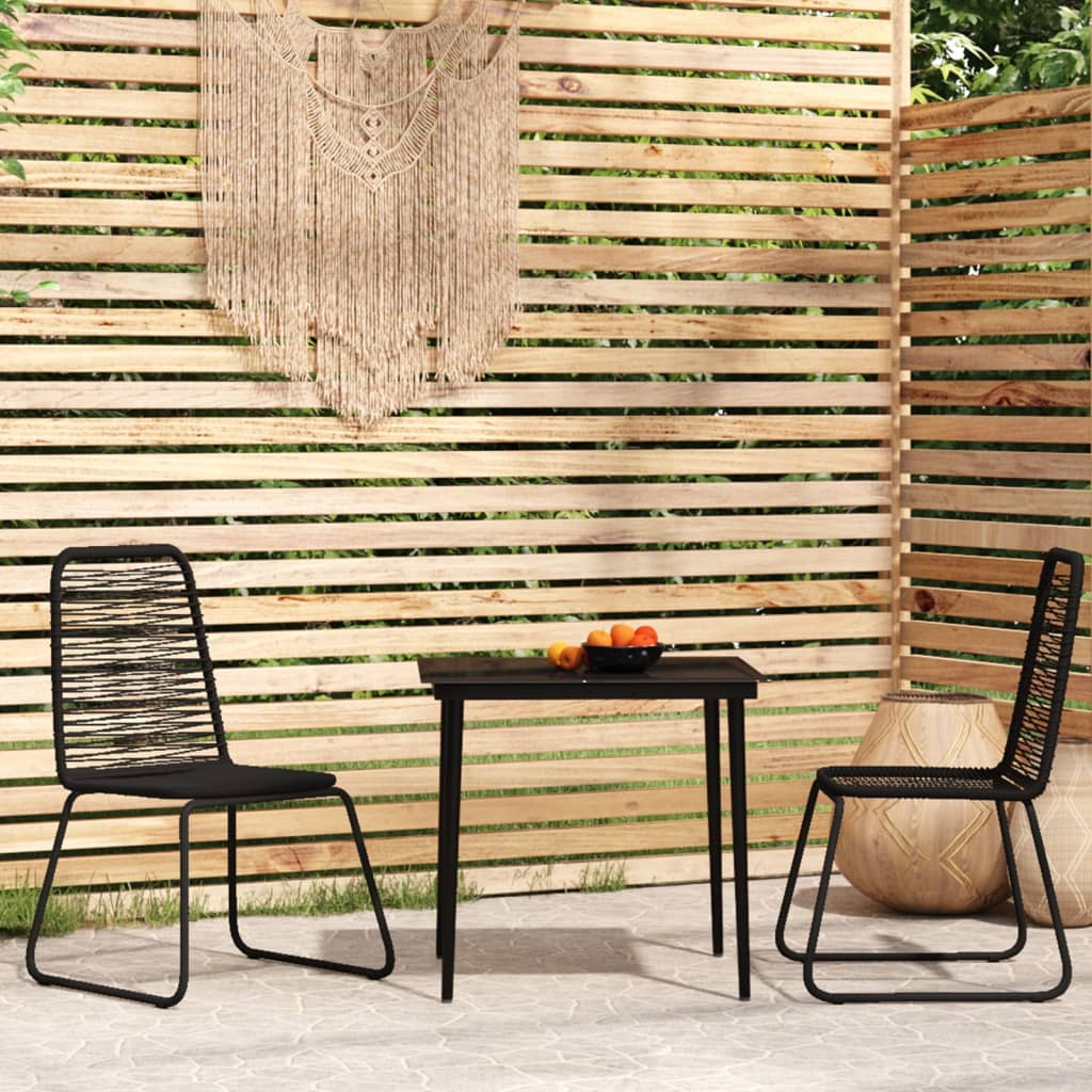 Berkfield 3 Piece Garden Dining Set Black
