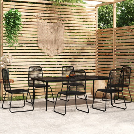 Berkfield 7 Piece Garden Dining Set Black