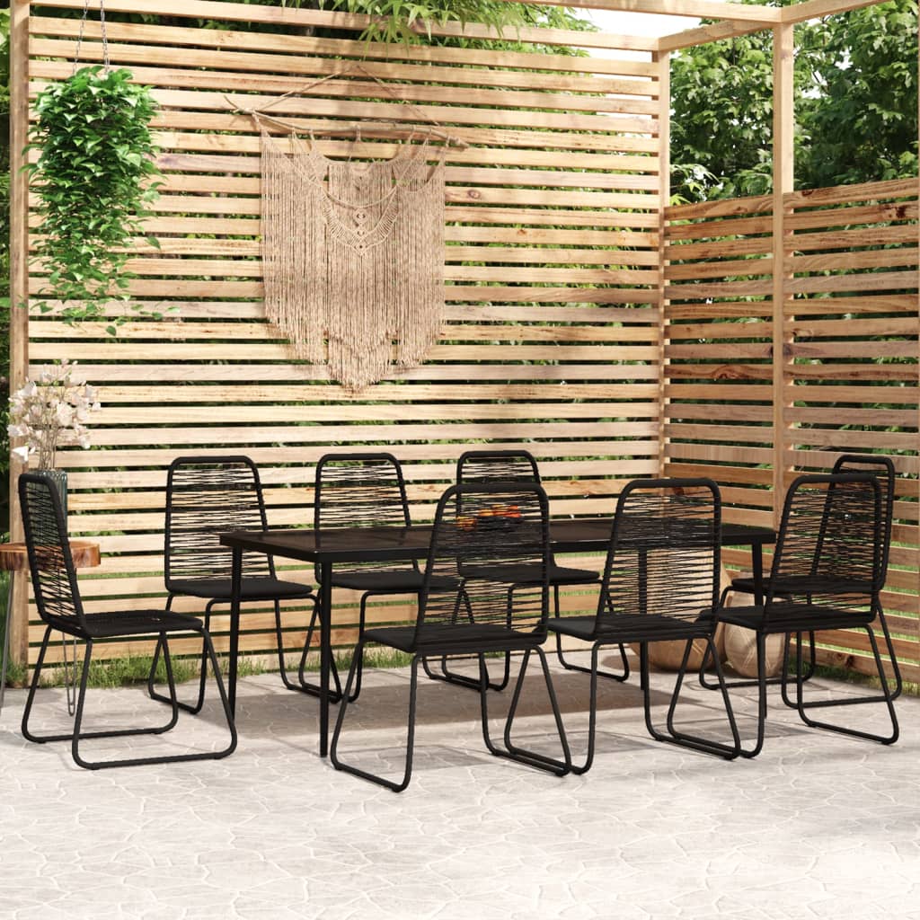 Berkfield 9 Piece Garden Dining Set Black