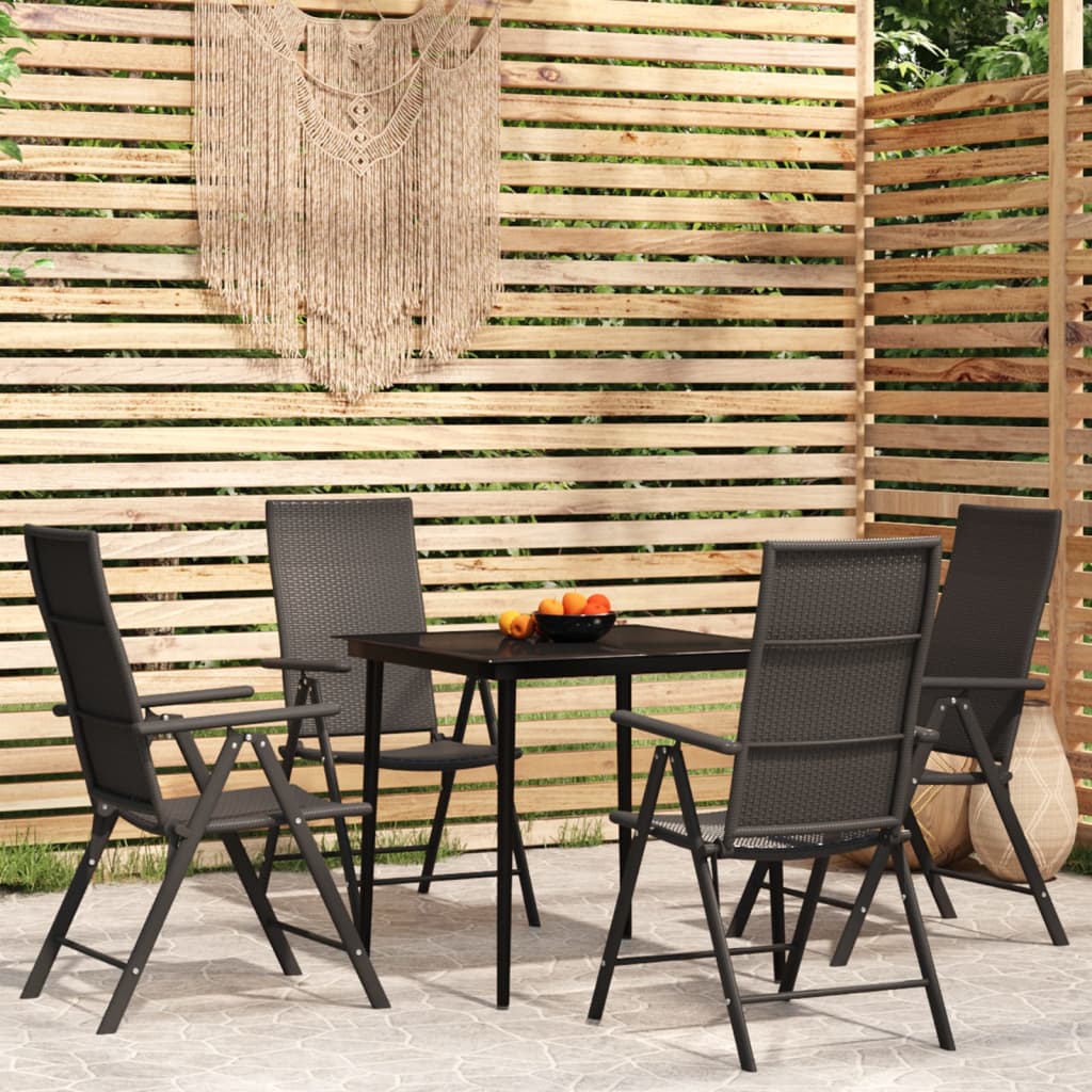 Berkfield 5 Piece Garden Dining Set Black