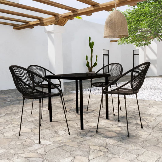 Berkfield 5 Piece Garden Dining Set Black