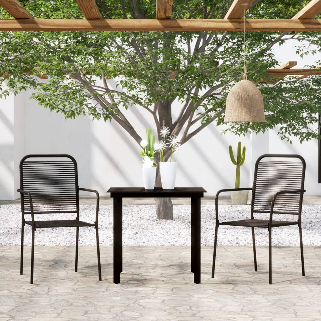 Berkfield 3 Piece Garden Dining Set Black