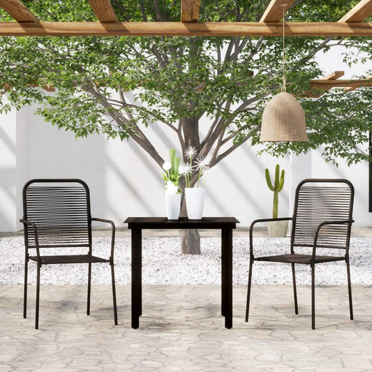 Berkfield 3 Piece Garden Dining Set Black